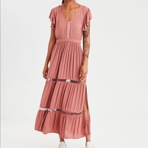 American Eagle Flutter Sleeve Maxi Dress